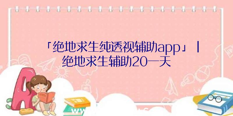 「绝地求生纯透视辅助app」|绝地求生辅助20一天